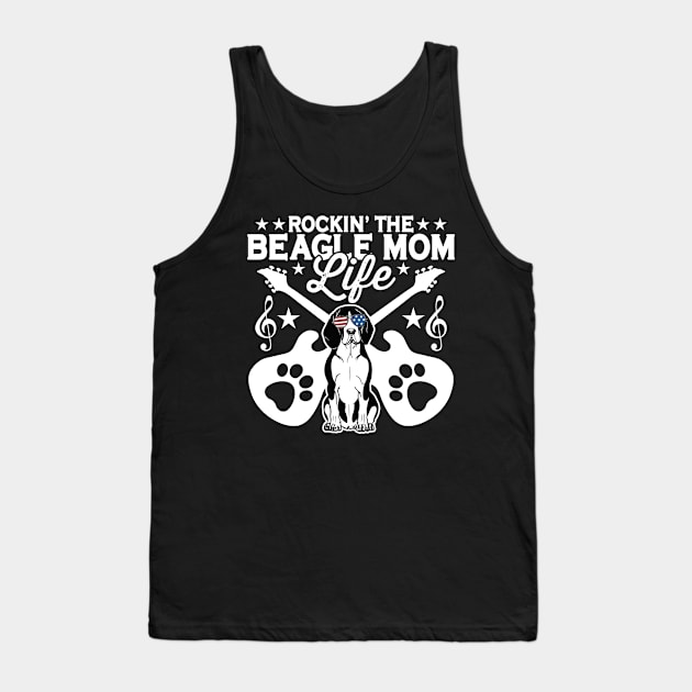 Rockin The Beagle Mom Life Dog Lover Tank Top by RadStar